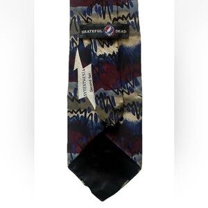 Grateful Dead Jerry Garcia 100% Silk Tie Geometric Blue Red 4x60” Necktie